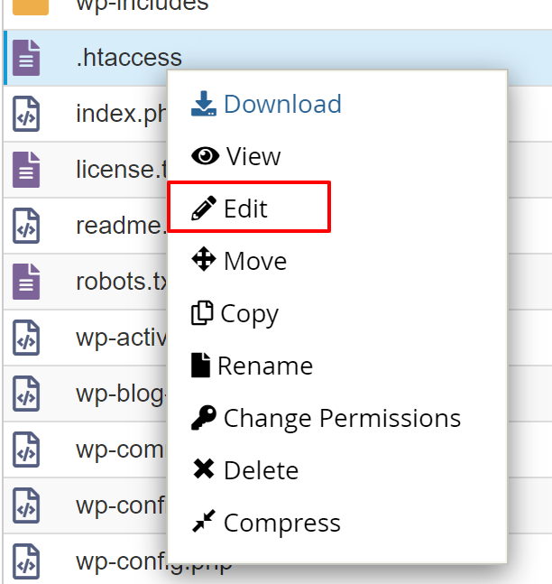 toegang tot .htaccess op cpanel